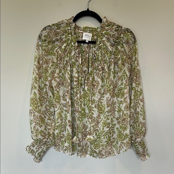 MISA Los Angeles Clio Top in Green Goddess. - Picture 5 of 12